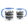 kubek FAJNEGO CHŁOPAKA - WĄSY niebieski