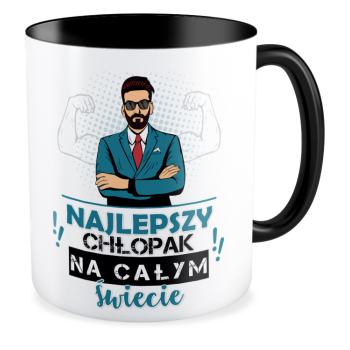 kubek NAJLEPSZY CHŁOPAK - SIŁA czarny