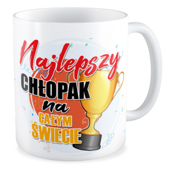 kubek NAJLEPSZY CHŁOPAK - PUCHAR biały